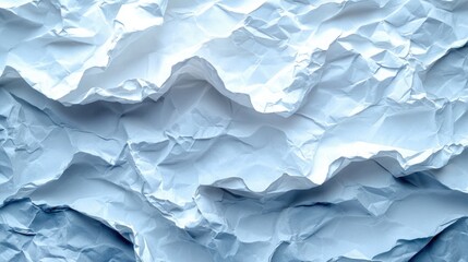 Obraz premium Crumpled paper texture with negative space for creative text design or messages on a light blue background