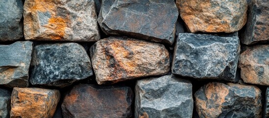 Fototapeta premium Granite stone background texture featuring varied rocks with ample empty space for text and design elements