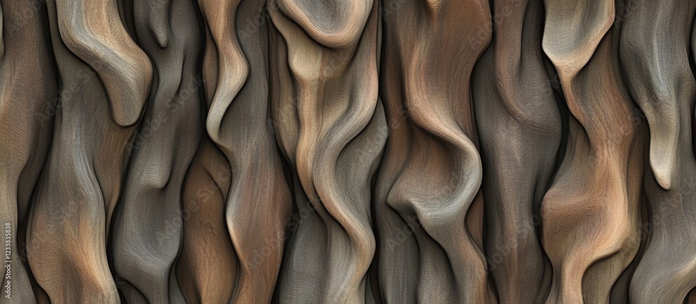 Aufkleber abstract textured background with flowing waves of brown and gray colors, suitable for design projec