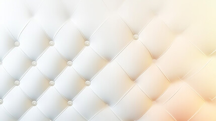 Wide Light white luxury upholstery sofa texture background, Close-up of white tufted upholstery with buttons.
