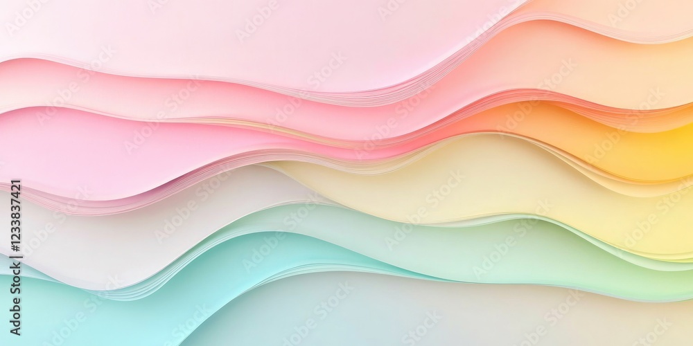 Poster elegant gradient paper texture background with soft waves in pastel colors perfect for text placemen