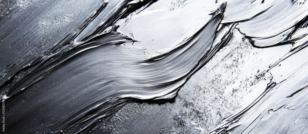 Poster abstract black and white textured background with brush strokes and copy space for design projects