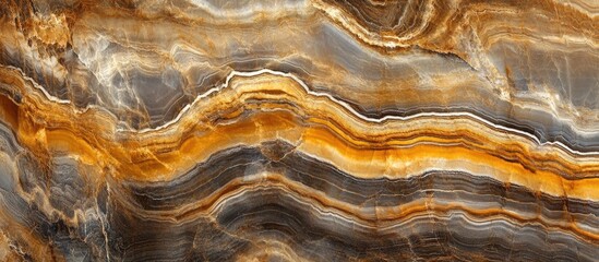 Obraz premium Abstract natural stone background featuring layered orange and gray agate patterns with smooth textures and Copy Space for text placement.