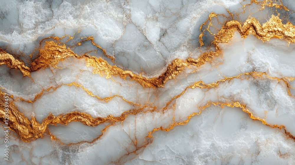 Poster elegant white and gold marble texture with flowing patterns and intricate details for luxury design 