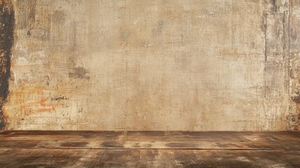 Textured vintage studio backdrop with rustic wooden floor for versatile creative and advertising design applications