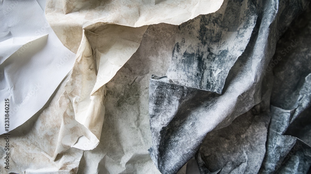 Aufkleber textured metamorphic paper featuring recycled imagery for artistic and design applications in tactil