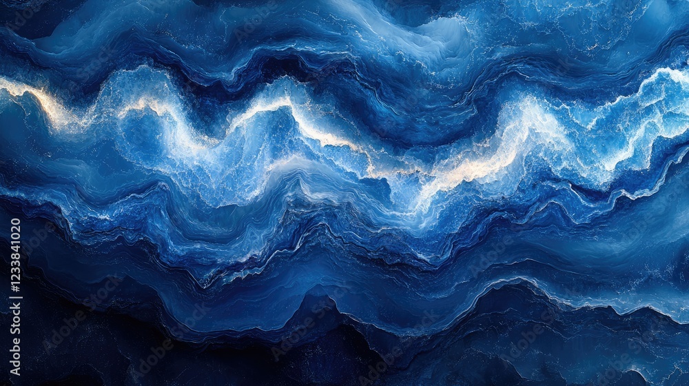 Poster abstract blue water wave ripples creating a mesmerizing texture in an azure pool showcasing elegance