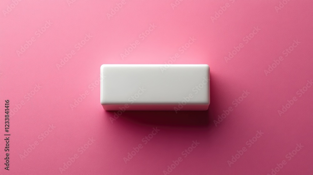 Poster minimalist rectangular white object against a soft pink background showcasing contemporary design an