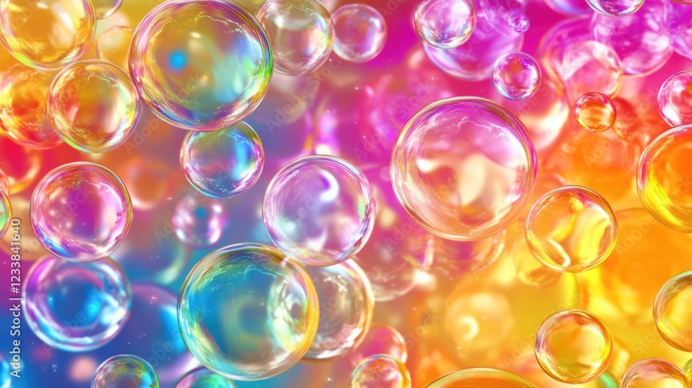 Poster colorful gradient holographic liquid bubble background with text space for creative design projects 