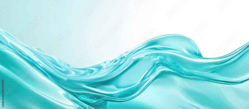 Poster turquoise water waves background with flowing texture and ample space for text overlay ideal for cre
