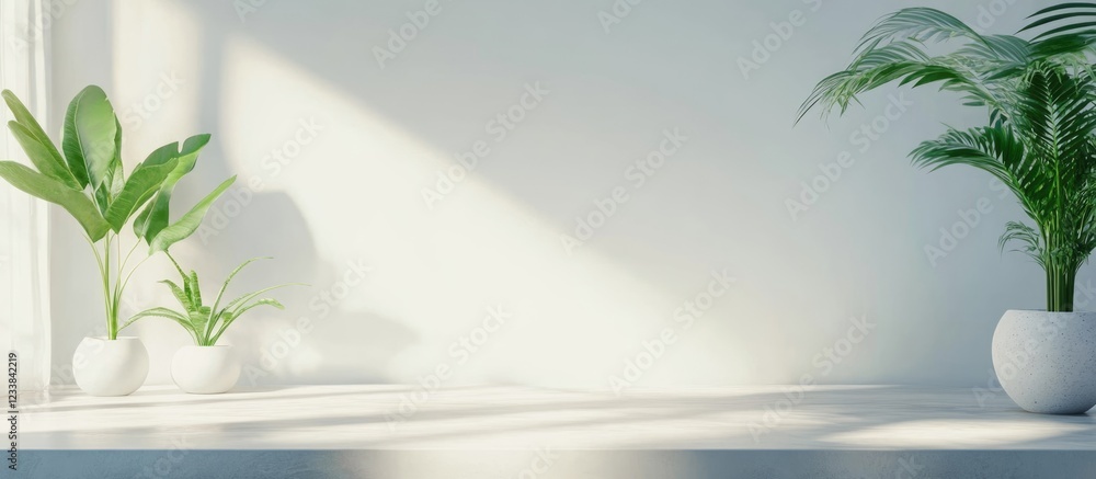 Poster bright modern office space with digital screen area and natural light accentuating blank space for c