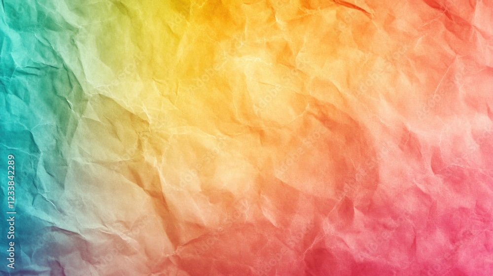 Poster colorful crinkled textured paper background with space for custom text design or creative artwork