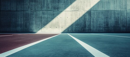 Contemporary architectural background with sleek sports surface texture and dynamic lighting ideal for showcasing design or promotional content