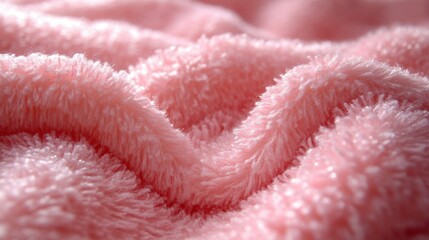 Soft pink plush fabric creates a comforting and cozy atmosphere in a warm indoor setting