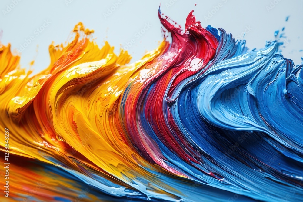 Poster vibrant swirls of paint create a dynamic and colorful abstract composition.
