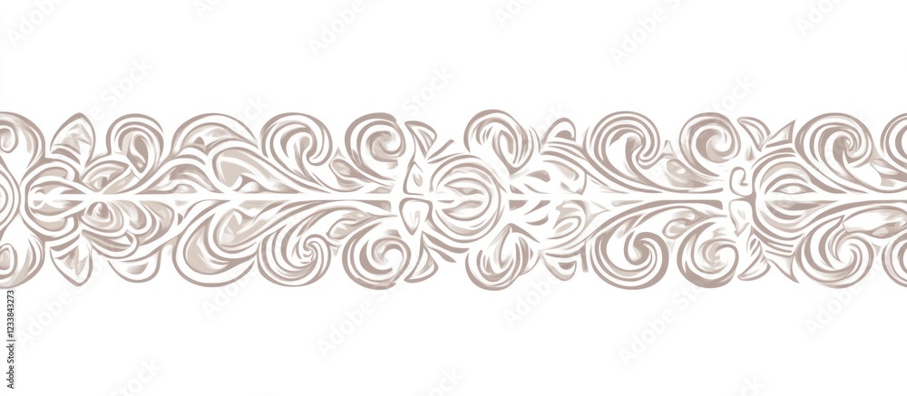 Poster elegant white linear ethnic pattern seamless border design with space for custom text and decorative
