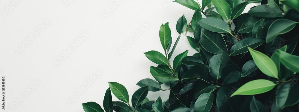 Aufkleber tropical leaves on white background creating a blank space for text or design ideal for nature-theme