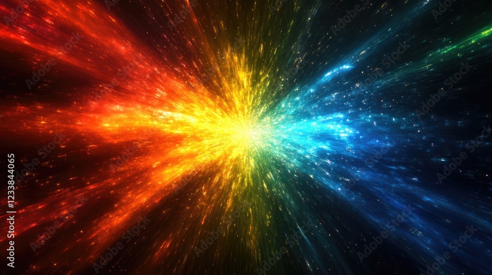 Aufkleber vibrant color explosion on dark background with ample copyspace for creative text or graphic design 