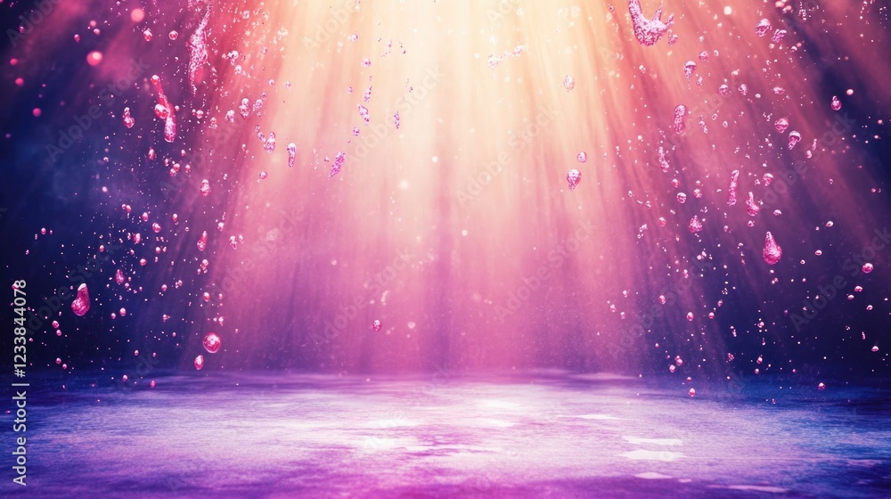 Aufkleber vibrant talent show spotlight backdrop with colorful liquid splashes and ample empty space for promo