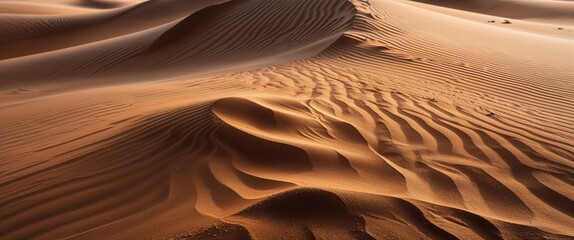 Burnished bronze aeolian sand with delicate shifting patterns
