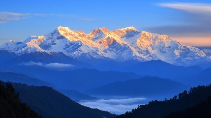 Majestic Himalayan Sunrise: A Panoramic Vista
