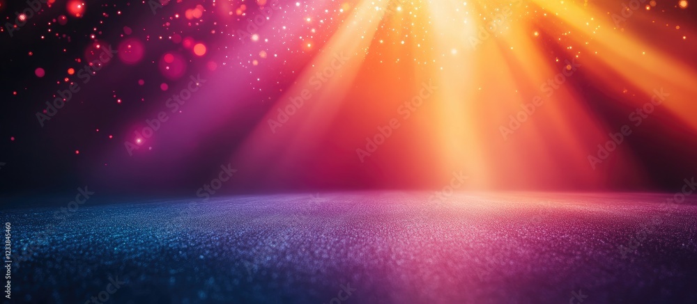 Poster Vibrant Abstract Light Background for Theatre or Gallery with Empty Text Space Ideal for Creative Presentations or Event Promotions