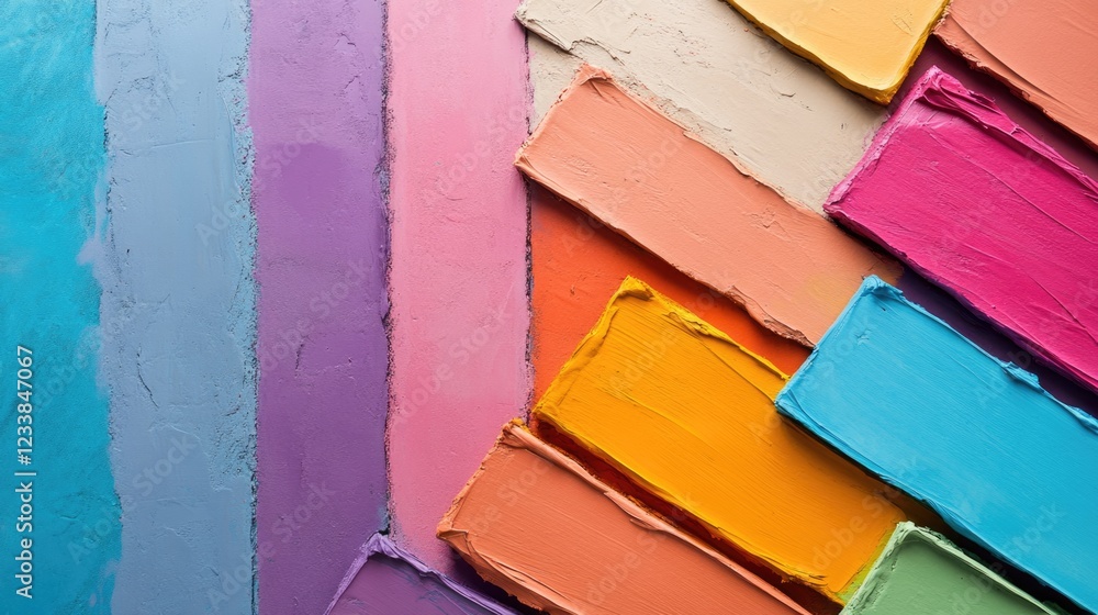 Poster vibrant textured clay color palettes for creative designs with ample empty space for promotional tex