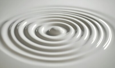 White liquid ripple, drop impact, close-up, pure background, food/drink ad