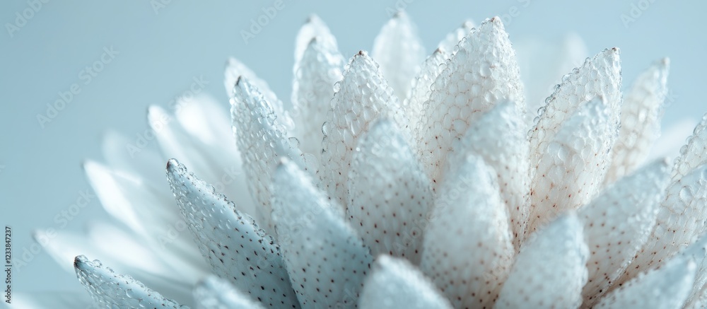 Aufkleber macro photography of white pine cone with soft focus background and space for text overlay