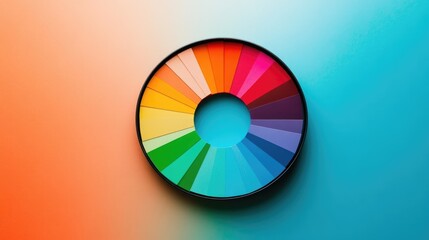 Obraz premium Color Wheel Background with Gradient Shades for Creative Projects and Blank Space for Personalized Text