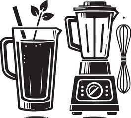 Black Blender Silhouette Vector, High Quality Illustration on White Background