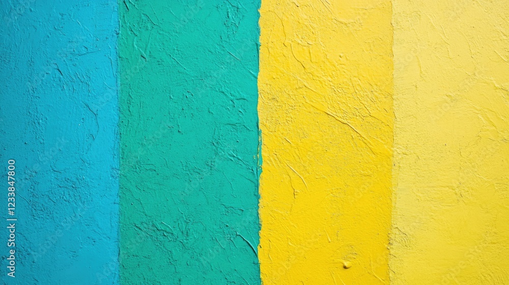 Poster vibrant textured background with blue green and yellow stripes ideal for creative design and copy sp