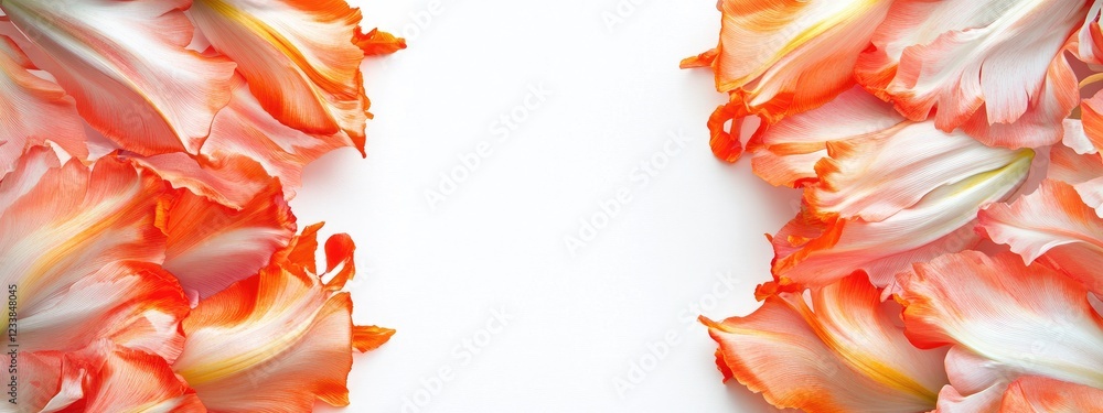 Aufkleber vibrant double tulips on white background with empty space for text beautiful floral art design for 