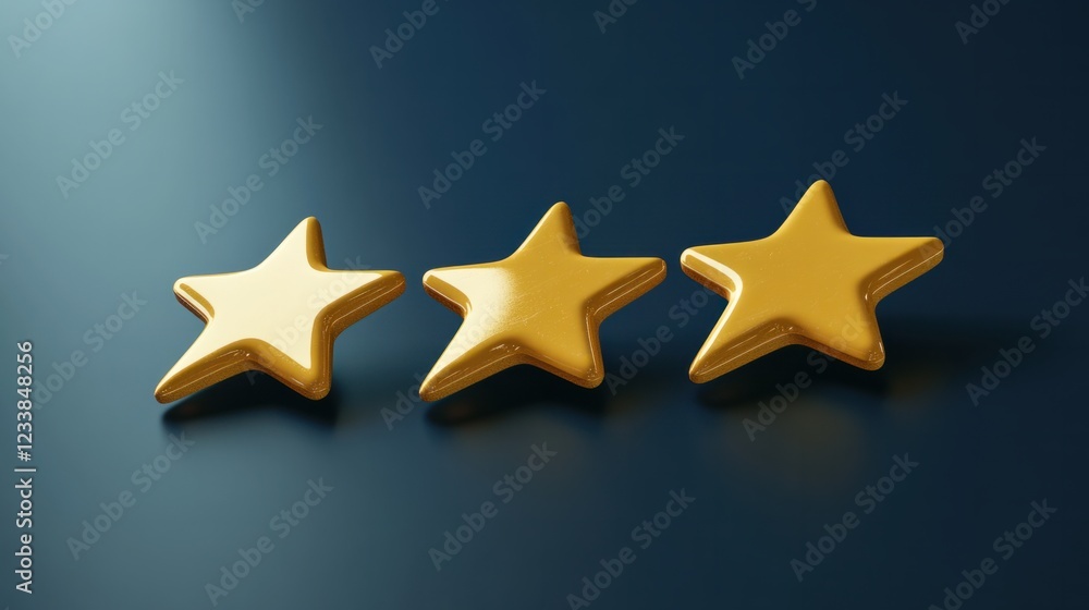 Poster a 3d rendering of a review card with customer ratings and comments