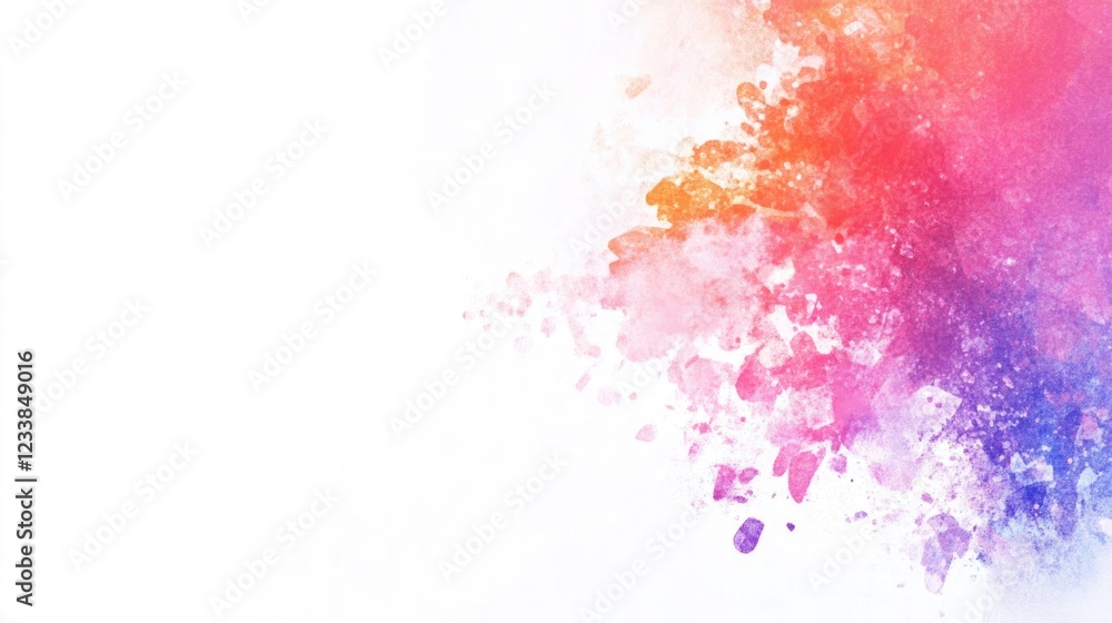 Poster colorful powder explosion creating an artistic background with ample white space for text or graphic