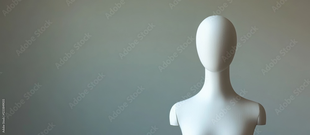 Poster white mannequin displayed in a clean studio setting with ample blank space for branding or text plac
