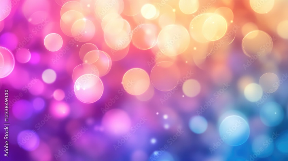 Poster Vibrant Colorful Circular Background with Silky Texture and Bokeh Effect for Creative Design Projects