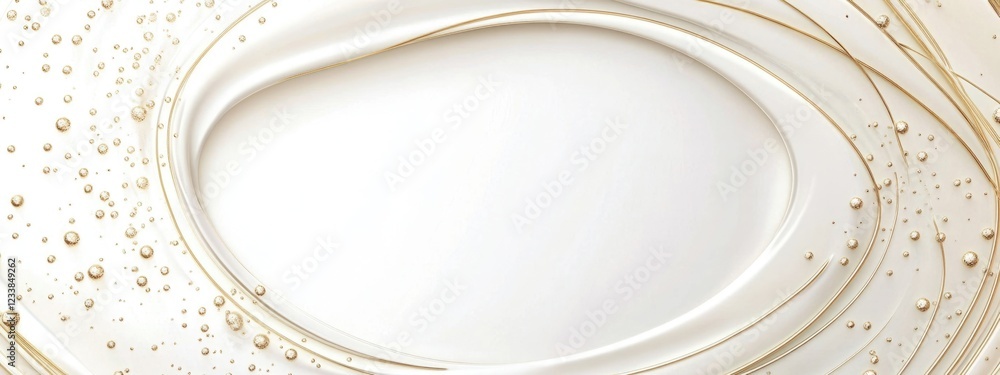 Poster elegant white and gold circle background with smooth texture and empty space for text or content dis