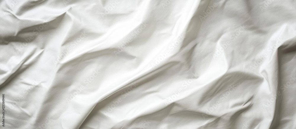 Poster white leather texture background with subtle creases and empty space for custom text overlay