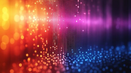 Vibrant abstract digital background with colorful light patterns and glowing dots