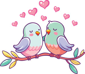 two birds on a branch