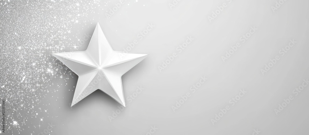 Poster elegant white metallic background with star design and ample space for text or branding
