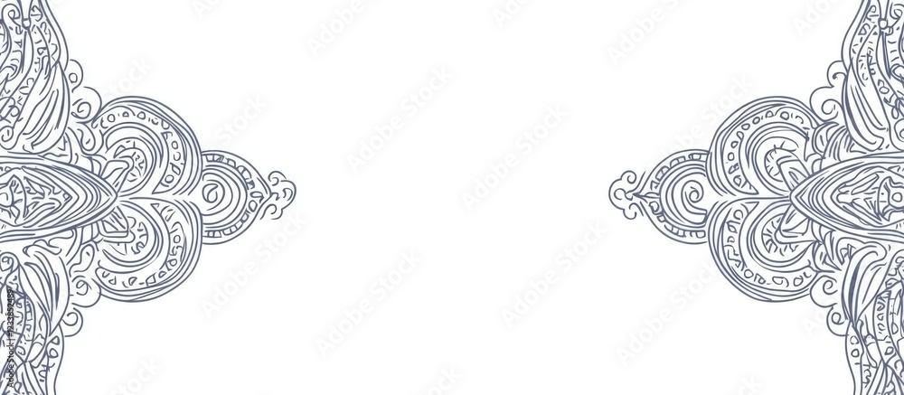 Aufkleber elegant white ethnic style vector border design with blank space for custom text decoration and crea