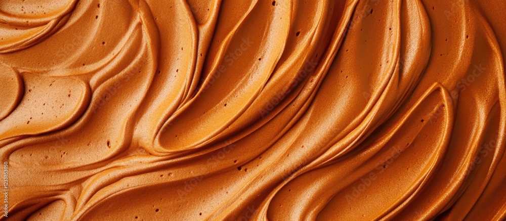 Poster vibrant orange and brown clay texture with smooth swirls creating an artistic background suitable fo