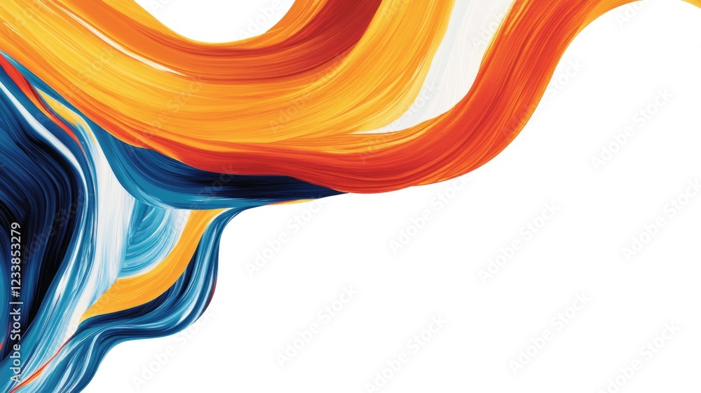 Poster colorful abstract oil paint swirl texture with copyspace for custom text or graphics