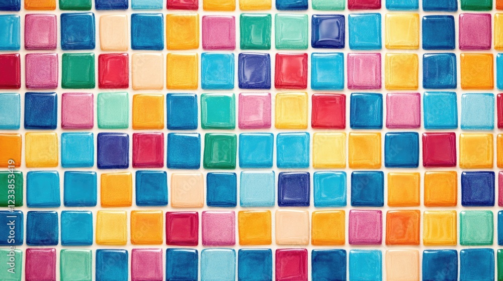 Aufkleber vibrant colorful mosaic tile background ideal for text overlay in design projects