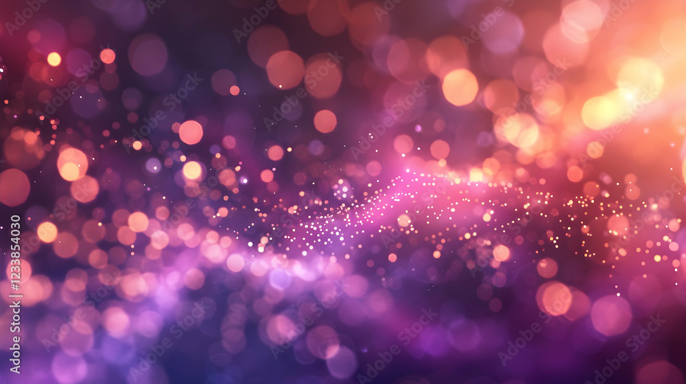 Poster a vibrant abstract background filled with colorful bokeh lights and soft glows.