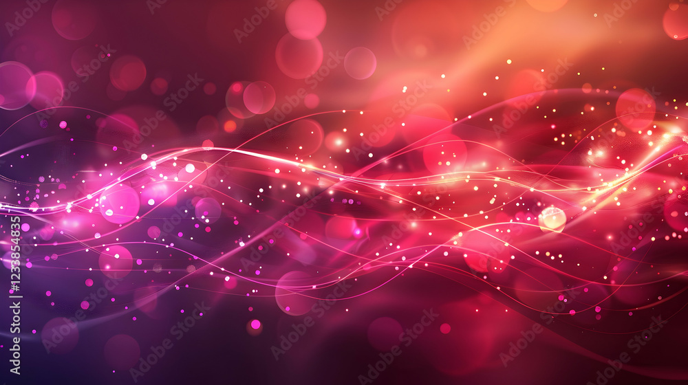 Poster abstract colorful background with light effects and flowing lines.