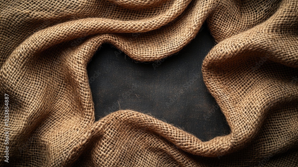 Fototapete textured jute fabric backdrop with empty space for creative design or branding applications in earth