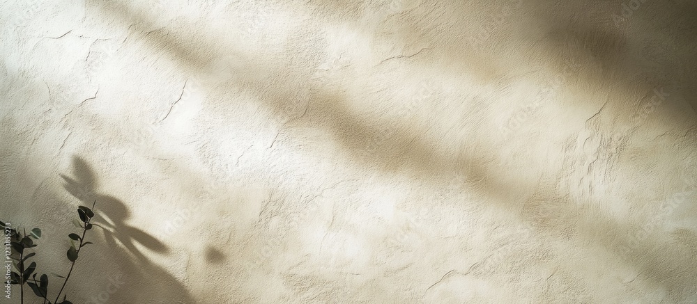 Poster greige neutral textured wall with soft shadows ideal for wall mockups and design projects featuring 